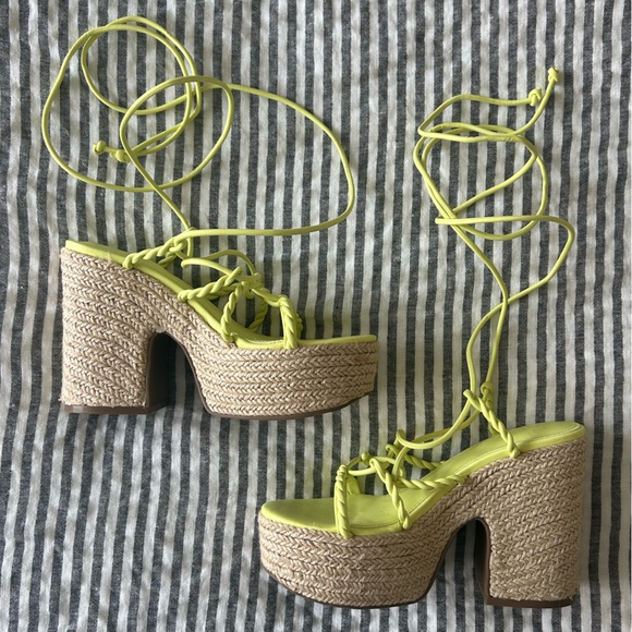 Marc Fisher Shoes - Marc Fisher strappy wedge sandals lime green